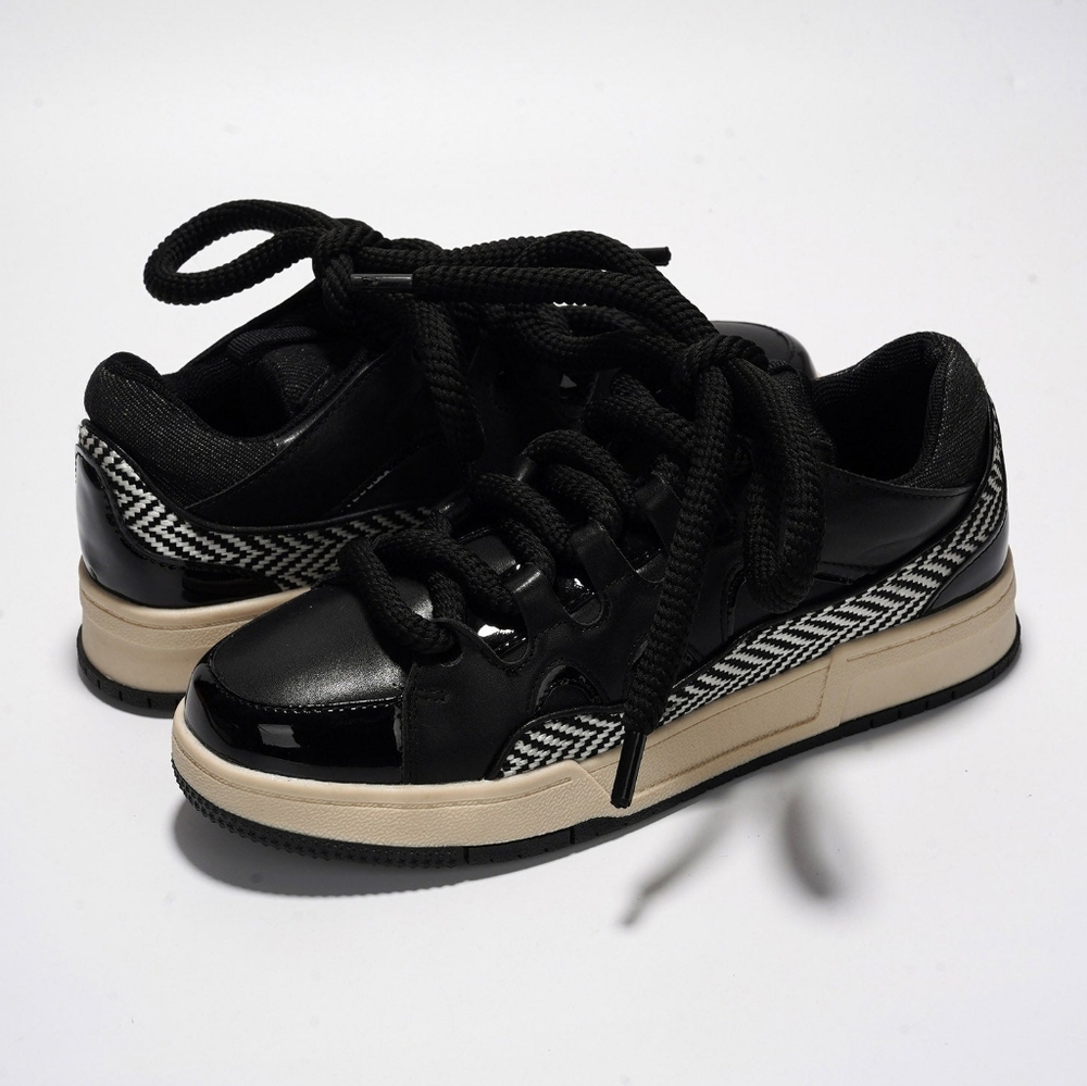 CR Black patent leather and tribal gym shoe sneakers. reasonable offers accepted